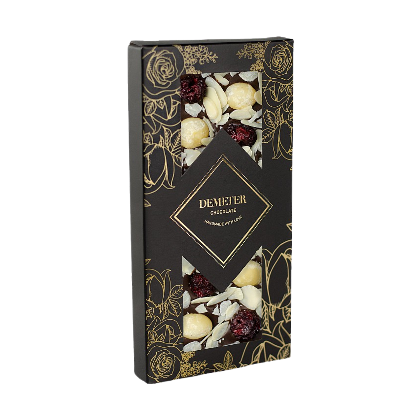 Demeter Chocolate - Dark chocolate with almonds, macadamia nuts and sour cherries