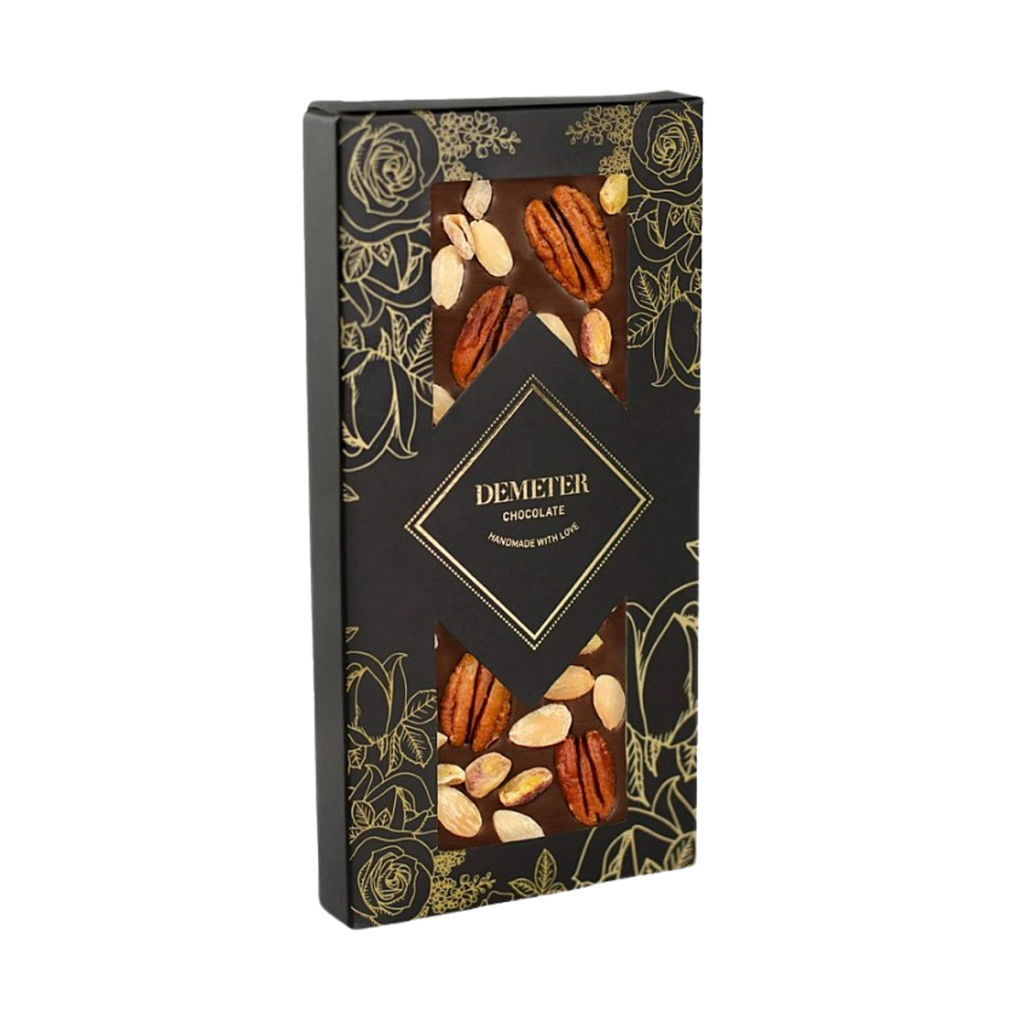 Demeter Chocolate - Étcsokoládé pekándióval, mandulával és pisztáciával