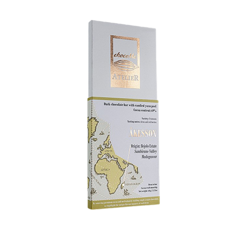 ChocoMe  - Étcsokoládé Åkesson kakaóbabból, kandírozott yuzu héjjal