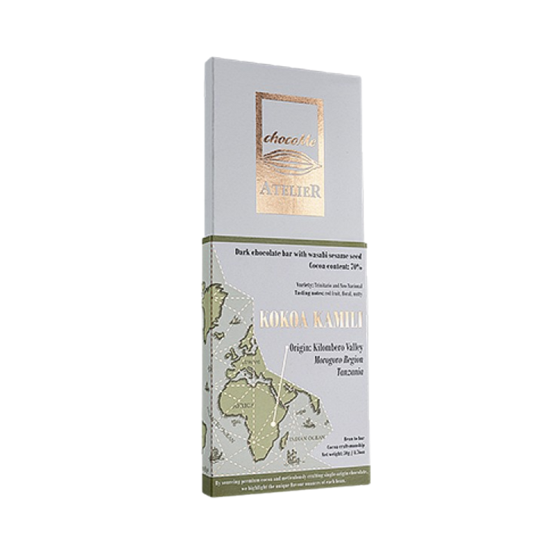 ChocoMe  - Étcsokoládé Kokoa Kamili kakaóbabból, wasabis szezámmaggal