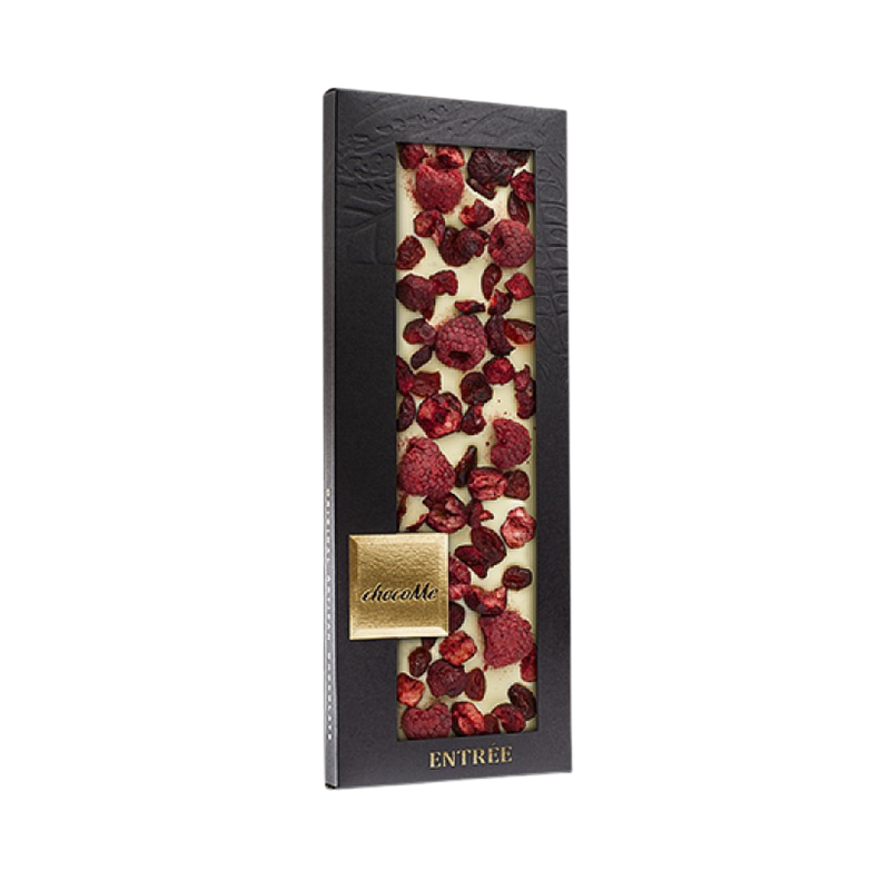 ChocoMe - Fehércsokoládé, vörösáfonya, liofilizált meggy darabkák, liofilizált málna szemek