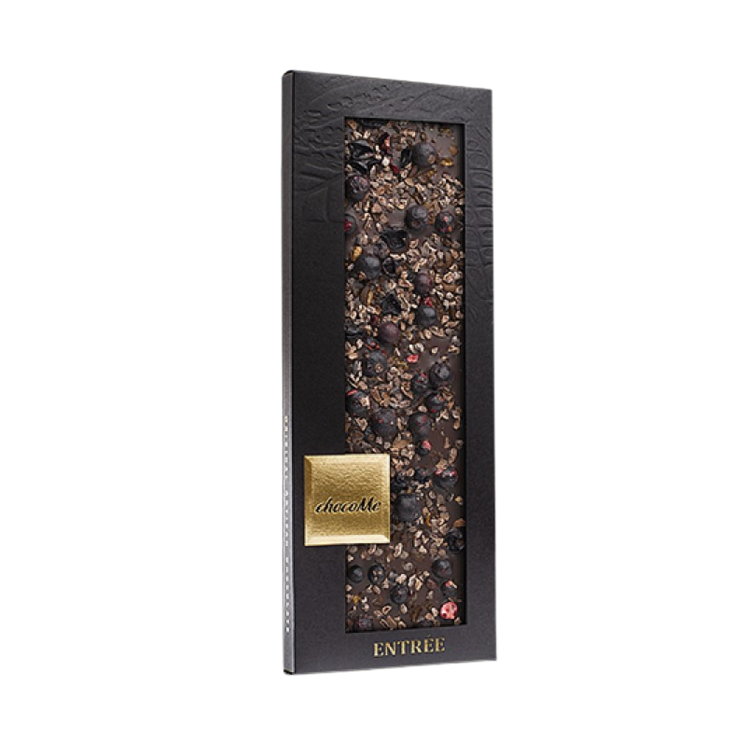 ChocoMe - Valrhona 66% étcsokoládé, Etióp Yirga tört kávészemek, Aprított kakaóbab, Liofilizált feketeribizli