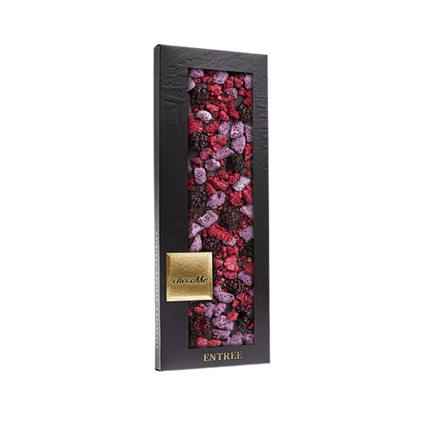 ChocoMe - Valrhona 66% étcsokoládé, Liofilizált málna darabkák, Liofilizált feketeszeder, Liofilizált kékáfonyás joghurt