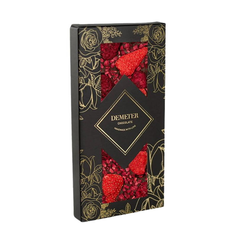 Demeter Chocolate - Sugar and Lactose-Free Dark Chocolate with Strawberry and Raspberry