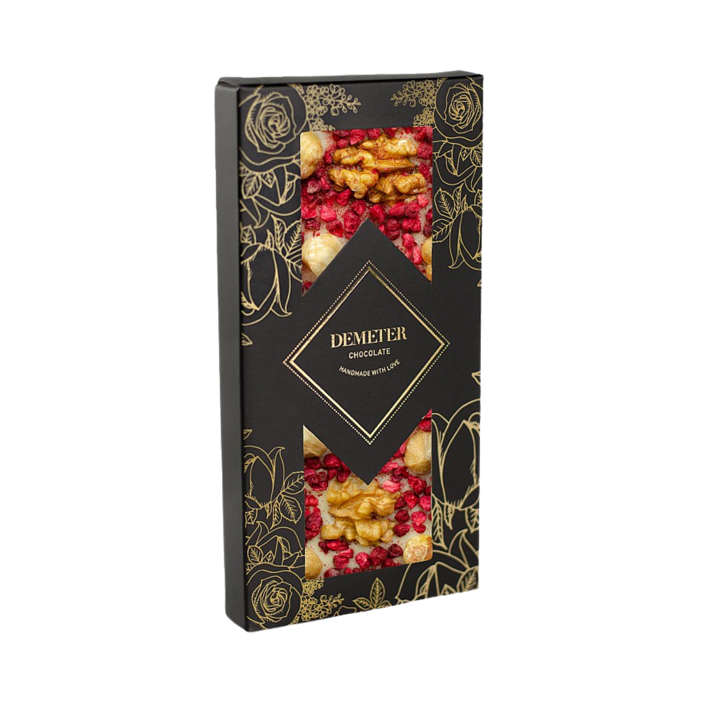 Demeter Chocolate - White chocolate with walnuts, raspberries, and hazelnuts
