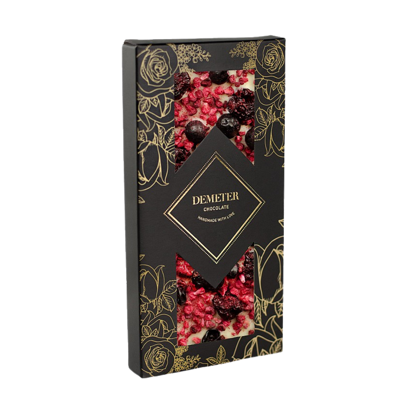 Demeter Chocolate - Fehércsokoládé feketeribizlivel, meggyel és málnával