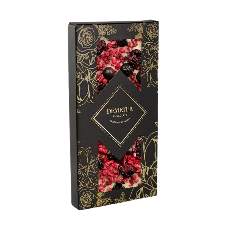 Demeter Chocolate - White chocolate with blackcurrant, sour cherry and raspberry