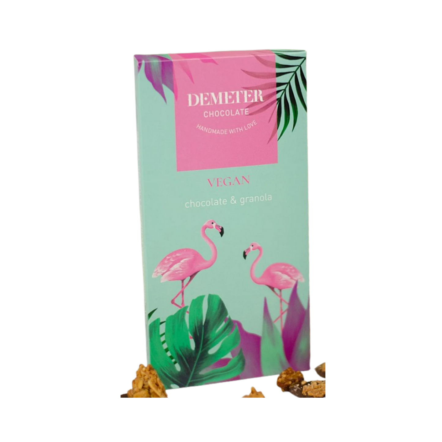 Demeter Chocolate - Flamingós trópusi étcsokoládé granolával (Vegán)