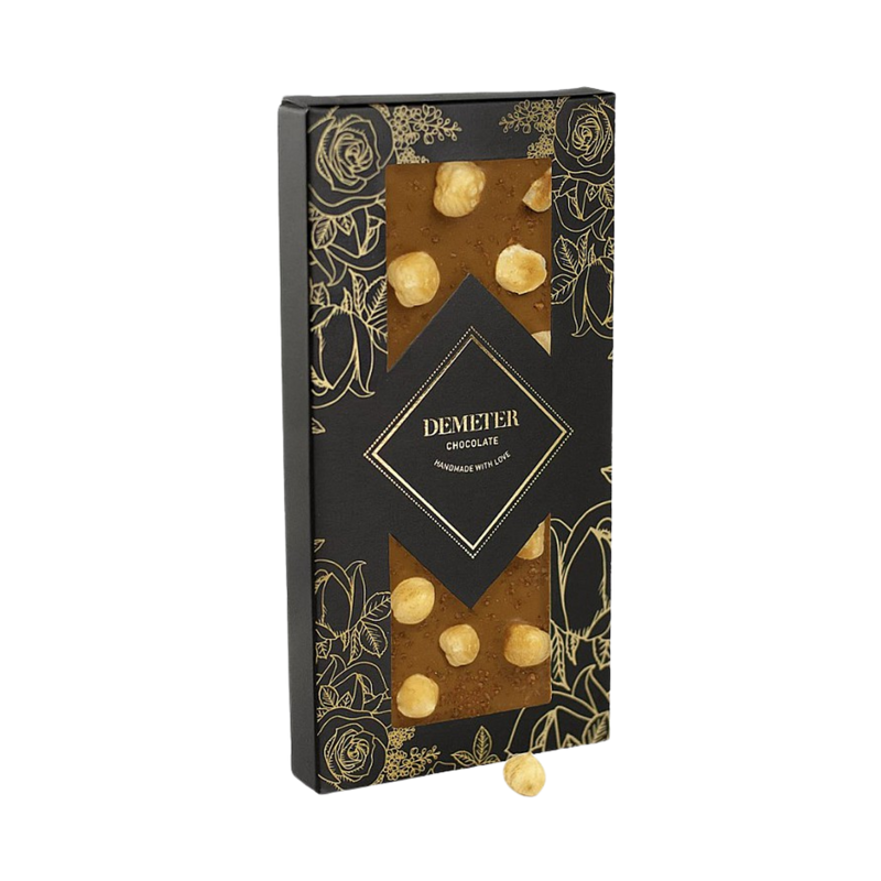 Demeter Chocolate - Caramel Milk Chocolate with Hawaiian Red Salt and Piedmont Hazelnuts