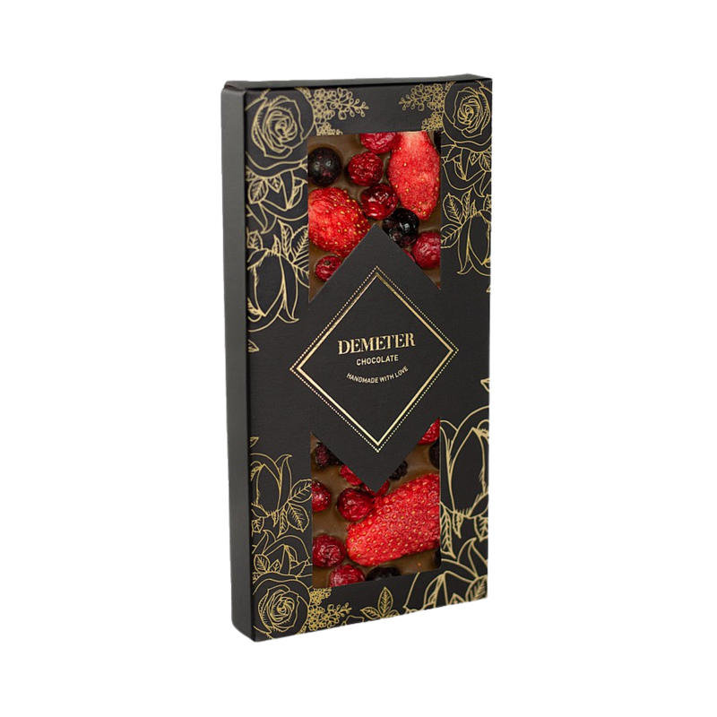 Demeter Chocolate - Milk chocolate with strawberry, red and black currant