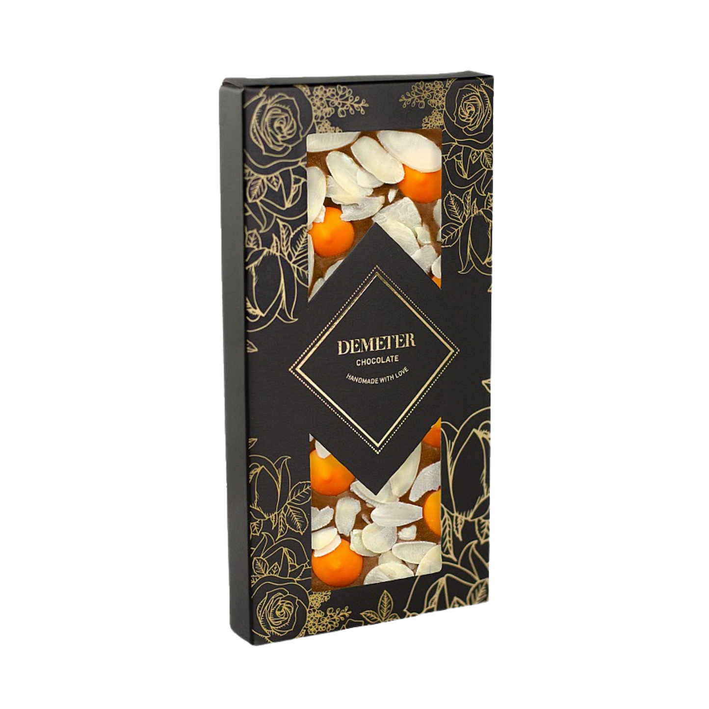 Demeter Chocolate - Tejcsokoládé mandulával és narancsos csokival