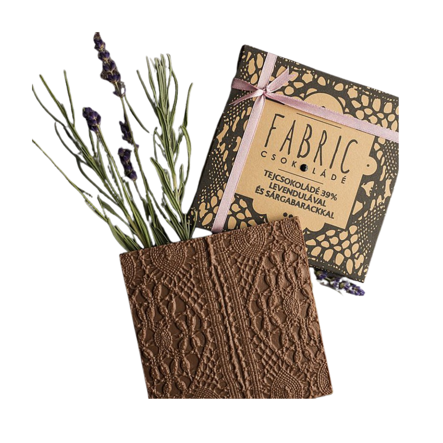 Fabric Chocolate - Milk chocolate with lavender and apricot