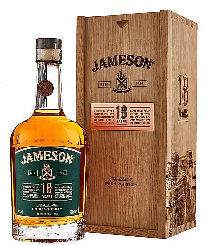 Jameson 18 Years Whiskey fa díszdobozban (0,7L 40%)