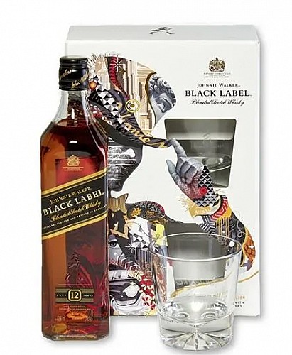 Johnnie Walker Black Label Whisky (DD+2 Pohár) (0,7L 40%)
