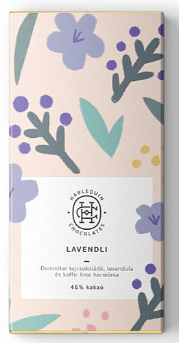Harlequin "Lavendli" dominikai táblás tejcsokoládé, levendula és kaffir lime harmónia (46%)
