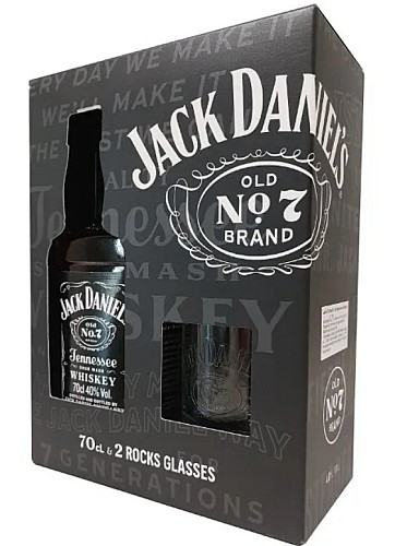 Jack Daniel's whisky DD. + 2 pohár (40%, 0,7 L)