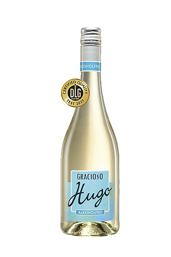 Gracioso Hugo bodzás-mentás, alkoholmentesített boralapú (51%), széndioxiddal dúsított, ízesített ital (0,75 L)