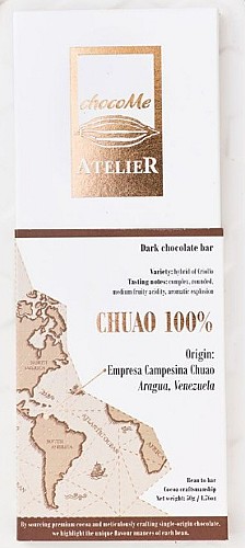 ChocoMe Étcsokoládé Chuao-ból származó kakaóbabból 100%