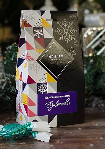DemeterChocolate Kék szőlő panna cottás szaloncukor díszdobozban